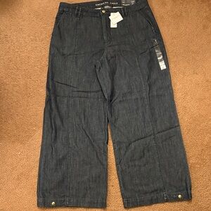American Eagle Outfitters Dark Blue Wide Leg Jeans